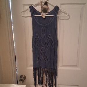 No Name Tank Top, With Fringes,